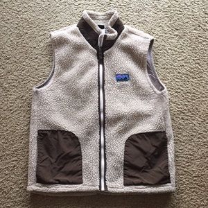 Patagonia vest Kids XL tan and brown color